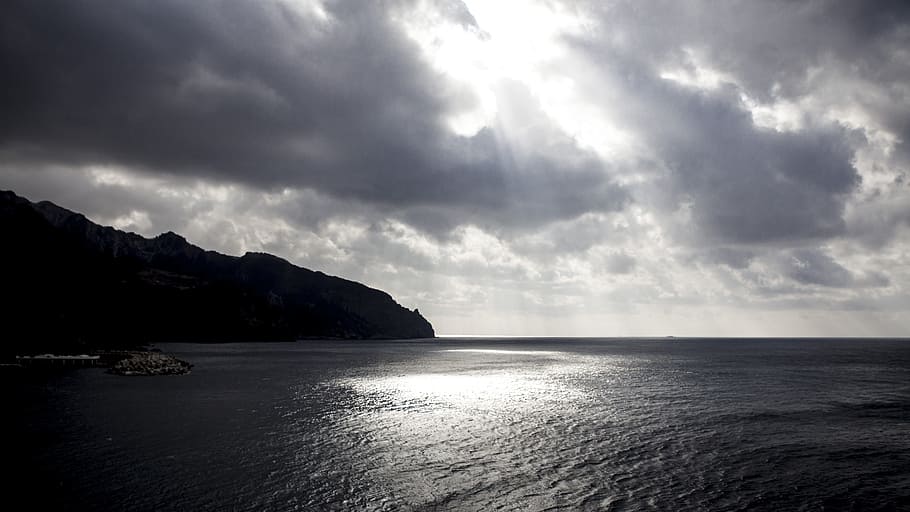 Light, Down, Sea, Island, light down, nature, sky, scenics HD wallpaper