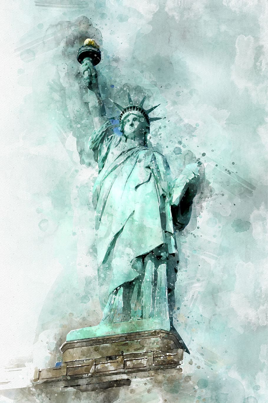 closeup photo of Statue of Liberty painting, queen of liberty