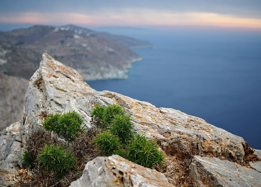 Folegandros, Cyclades, Mediterranean, greece, island, rock, HD wallpaper