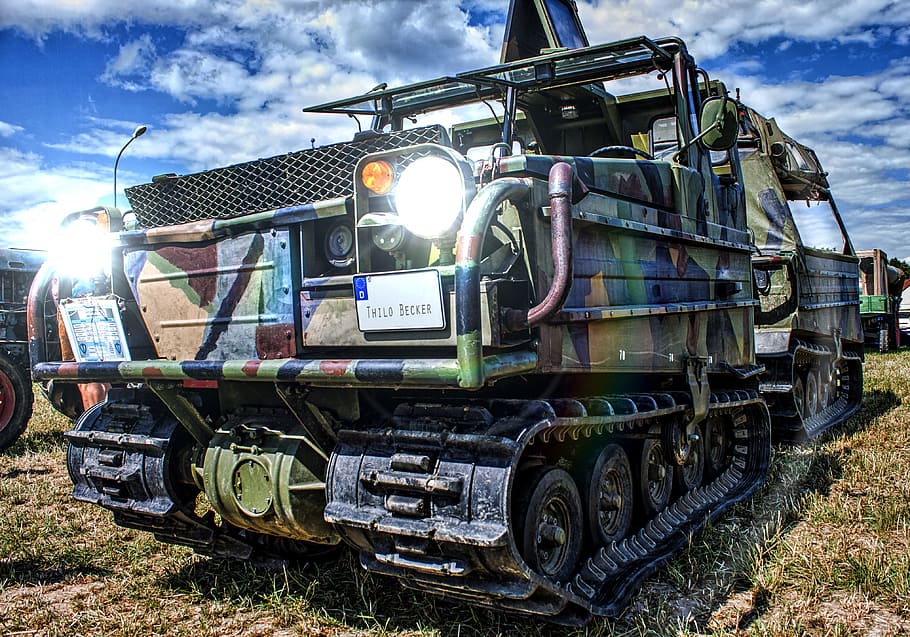 Tracked Vehicle, Oldtimer, Panzer, Hdr, automotive, transportation HD wallpaper