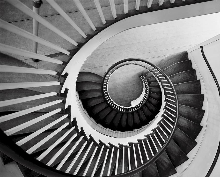 spiral staircase, historic, architecture, building, old, history