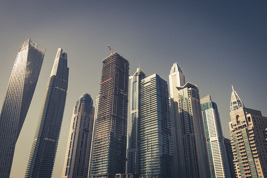 dubai, skyscrapers, the skyscraper, office building, city, architecture, HD wallpaper