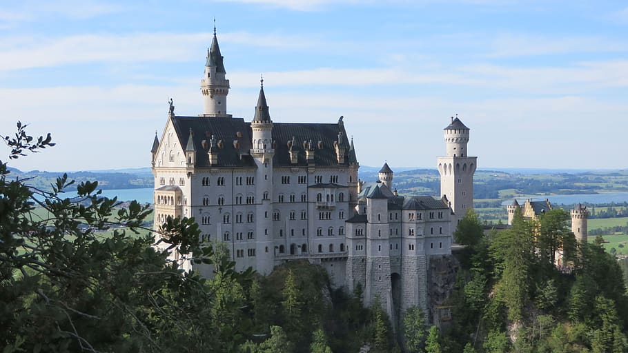 neuschwanstein, castle, architecture, built structure, building exterior HD wallpaper