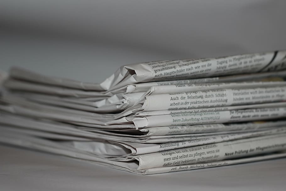 Hd Wallpaper Tilt Shift Photography Of Piled Newspapers Newsletter Information Wallpaper Flare