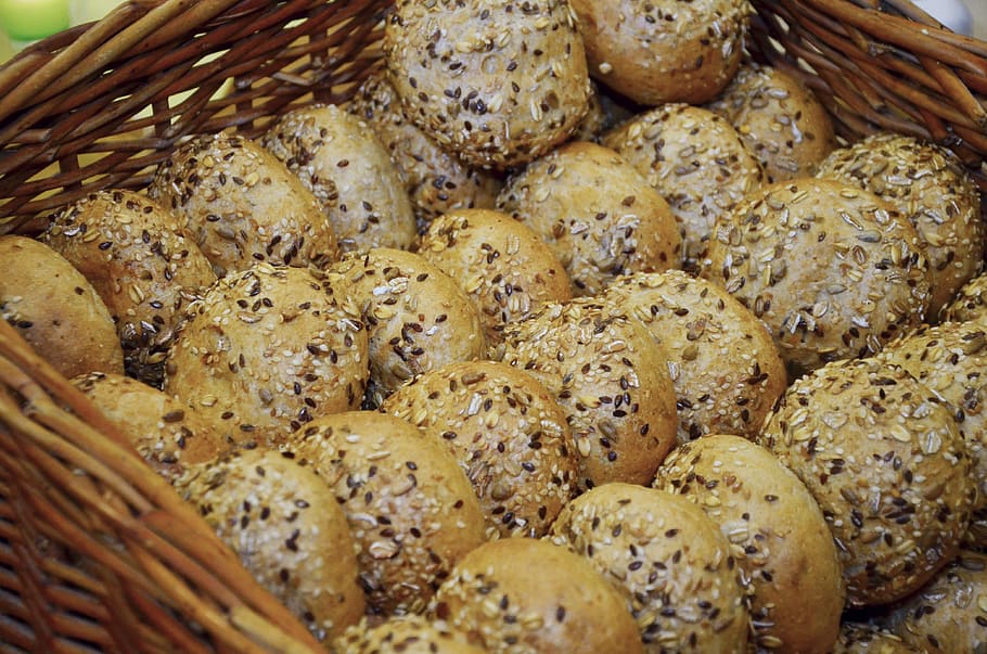 Roll, Grain, Bread, Grains, Food, grain bread, baked goods HD wallpaper