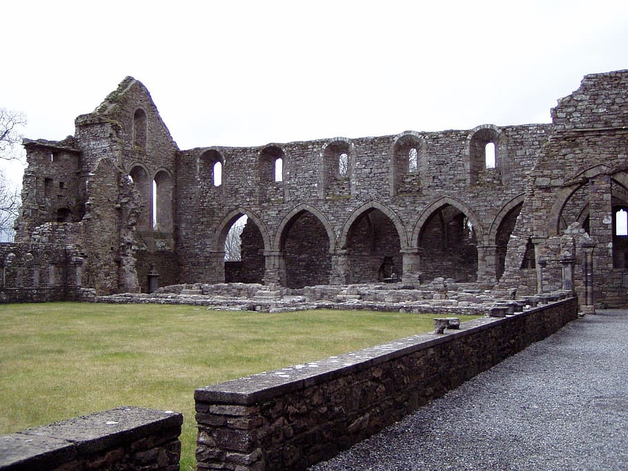 castle, jerpoint abbey, architecture, ruins, stone, wall, ireland HD wallpaper