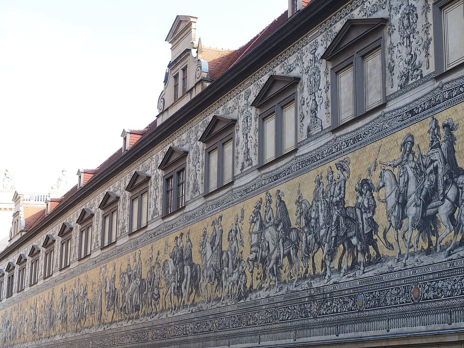princes, dresden, mural, image, reiterzug, survival large image HD wallpaper
