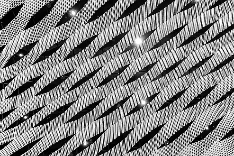 untitled, architecture, building, lights, pattern, black and white HD wallpaper