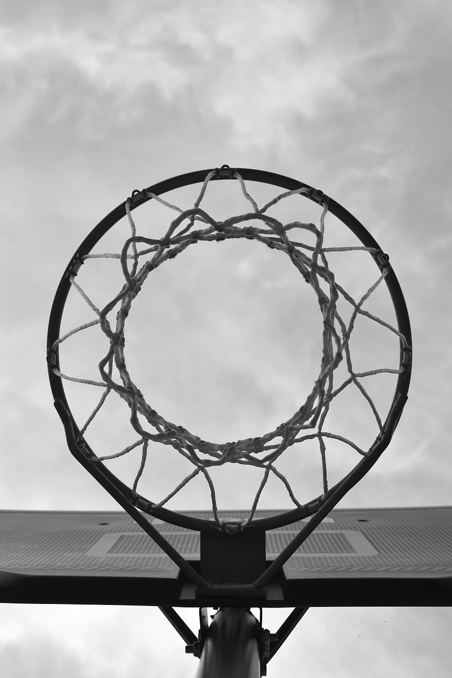 bottom shot photo of basketball hoop, sport, net, urban, basketball - sport