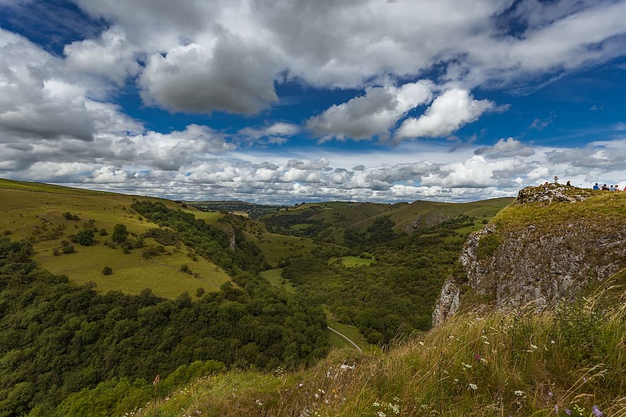 landscape, valley, peak district, manifold valley, nature, scenery, HD wallpaper