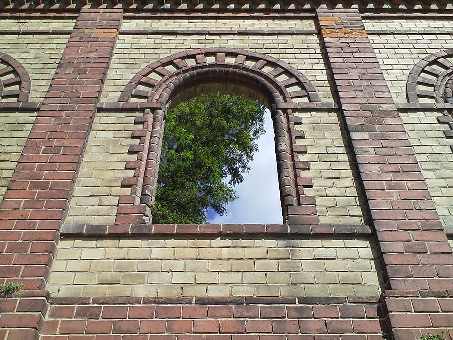 Brick, Wall, Architecture, Window, red, facade, building, built structure HD wallpaper