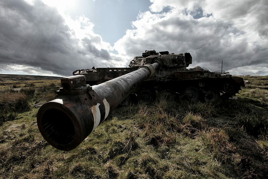 HD wallpaper: landscape photography of war tank on open field under cloudy  sky | Wallpaper Flare