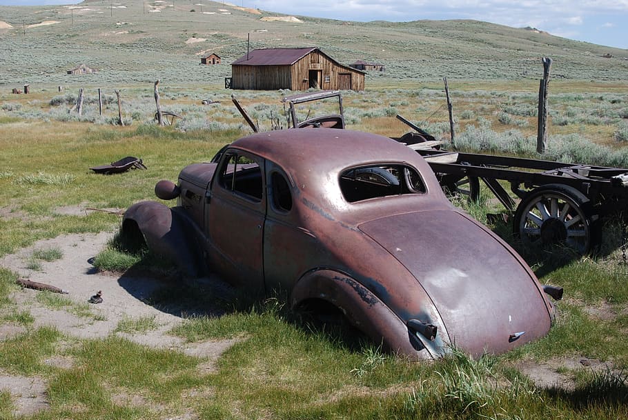 Bodie, California, Ghost Town, Town, Car, Rust, old, left, abandoned, HD wallpaper