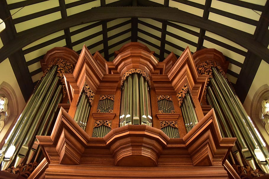 organ, gothic musical instrument, symmetry, geometry, minimalism, HD wallpaper