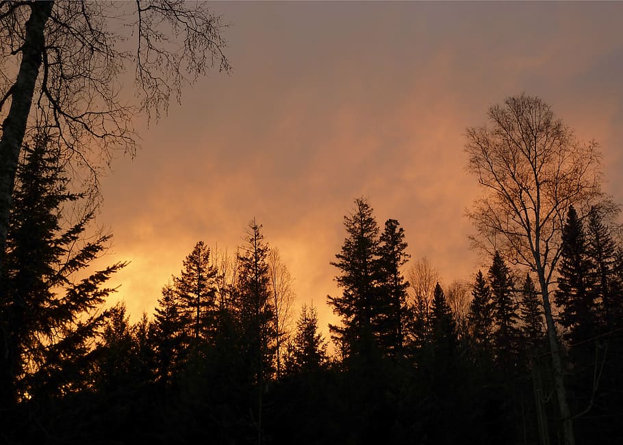 sunset, winter, thunderstorm, weather, scenery, nature, landscape HD wallpaper