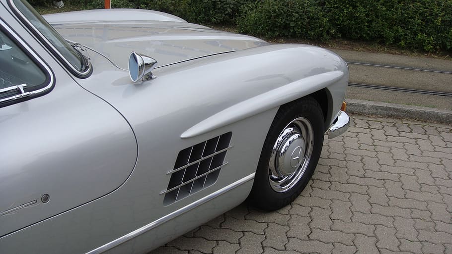 oldtimer, silver, mercedes, motor vehicle, mode of transportation HD wallpaper