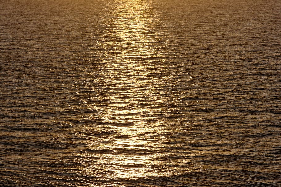 ocean, sunset, calm, water, reflection, tranquility, sunlight HD wallpaper