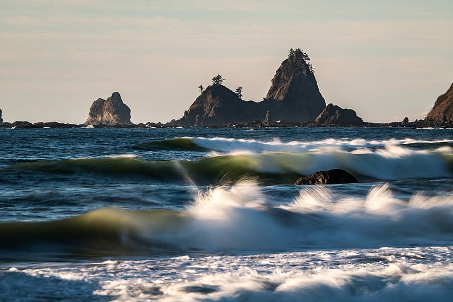 timelapse photography of sea waves, sea waves during daytime HD wallpaper
