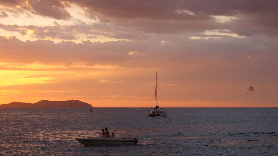 Sunset, West, Light, Sea, the sun, evening, nature, twilight HD wallpaper
