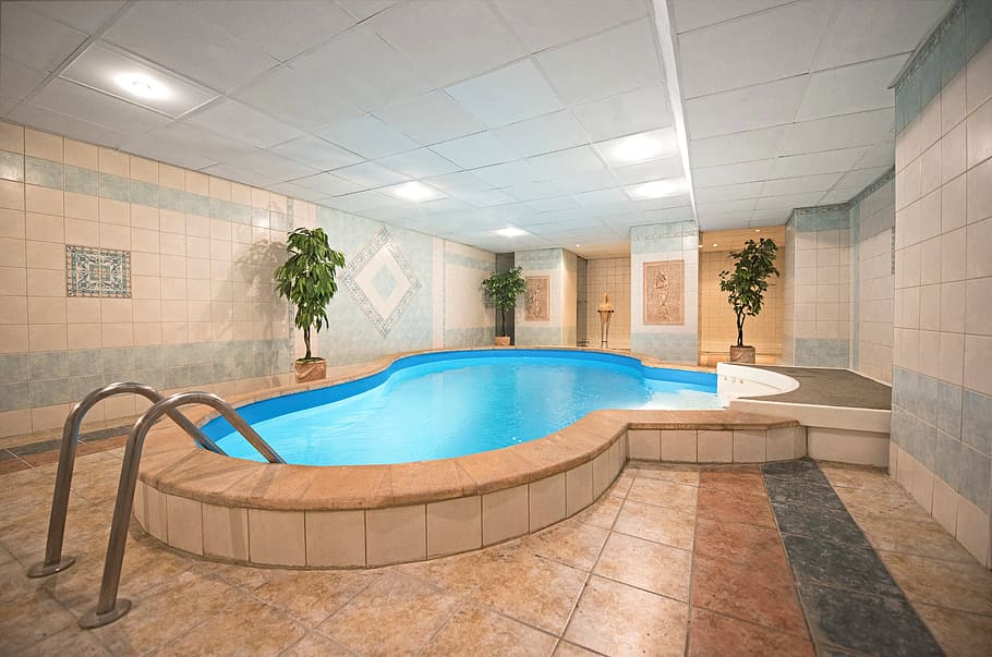 pool, sauna, bath, vacation, hotel dnipro, swimming pool, luxury, HD wallpaper