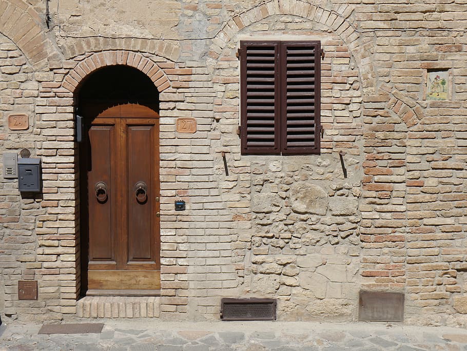 Door, Doorway, Italy, Entrance, Home, house, building, doorknob