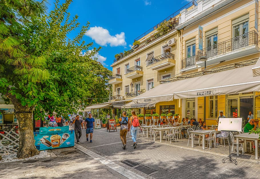 Athens, Greece, Greek, City, monastraki, tourism, cafe, sidewalk