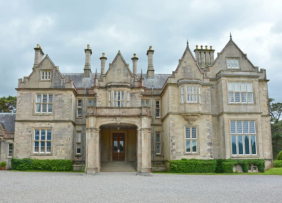 beige mansion, manor house, english, muckross house, killarney