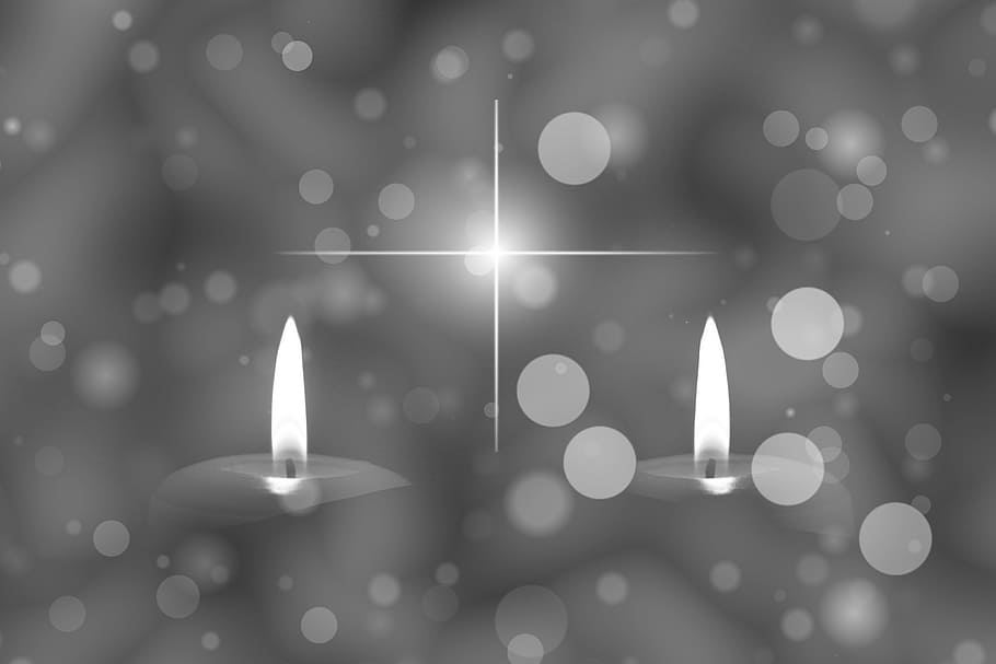 two candles artwork, mourning, obituary, die, death, dead, sadness, HD wallpaper