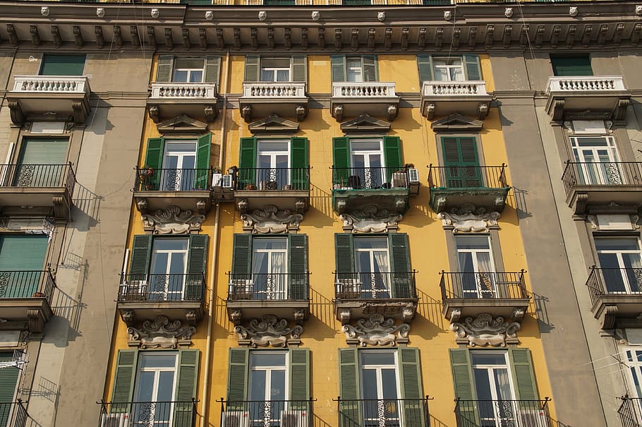 window, balcony, windows, building, shutters, apartment, architecture HD wallpaper