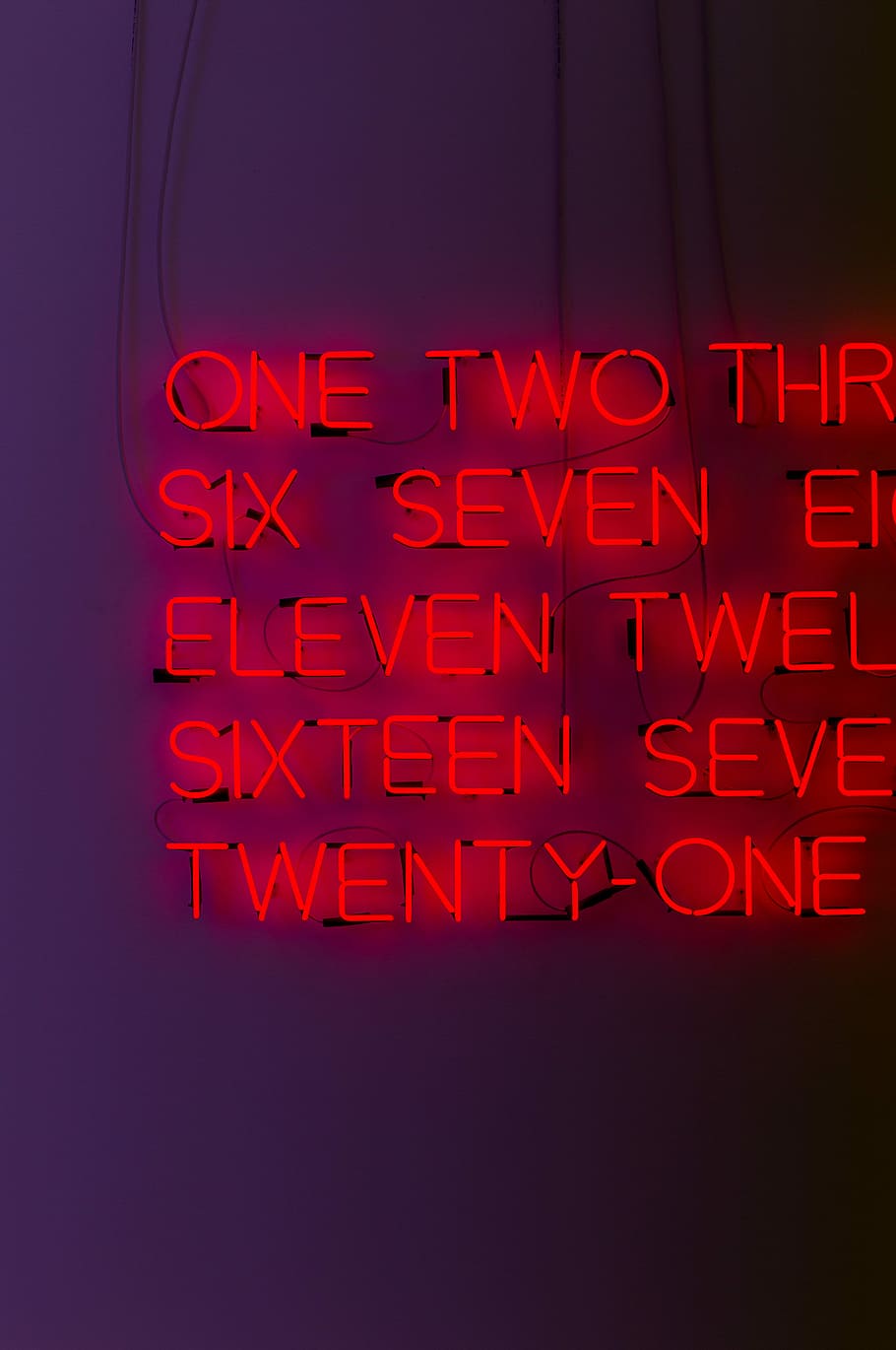 red LED light wall decoration, neon, text, communication, western script HD wallpaper