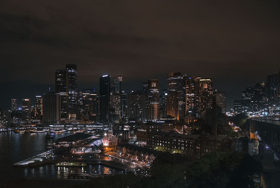 architecture, building, infrastructure, dark, sky, skyscraper HD wallpaper