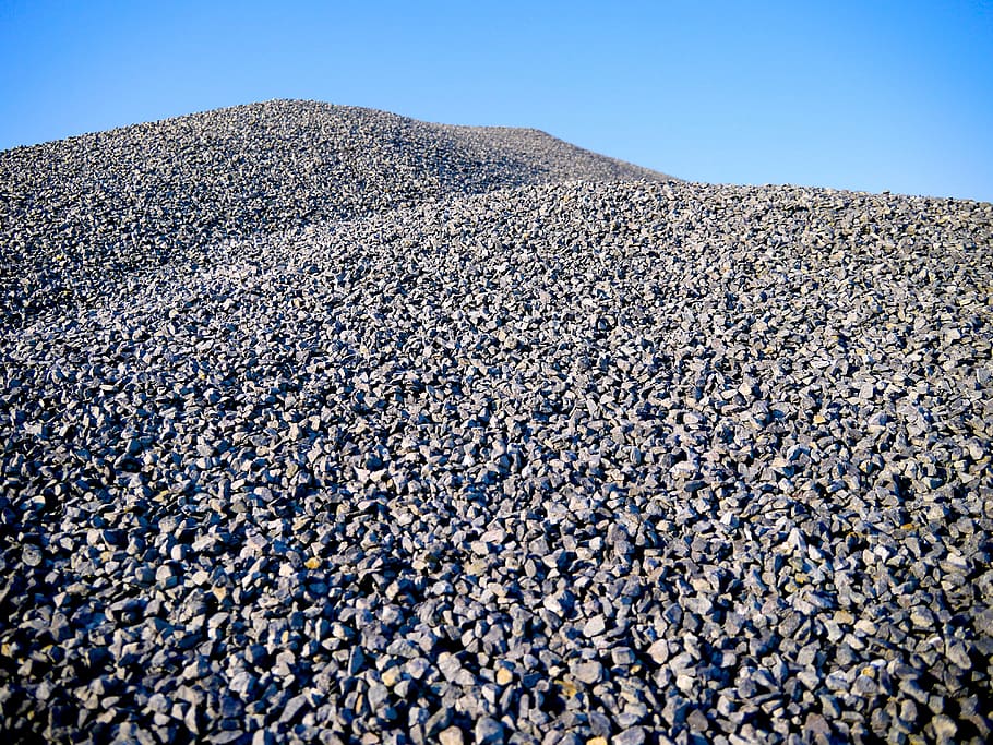 pebbles, mountain, sky, garage, grain, abundance, day, nature HD wallpaper