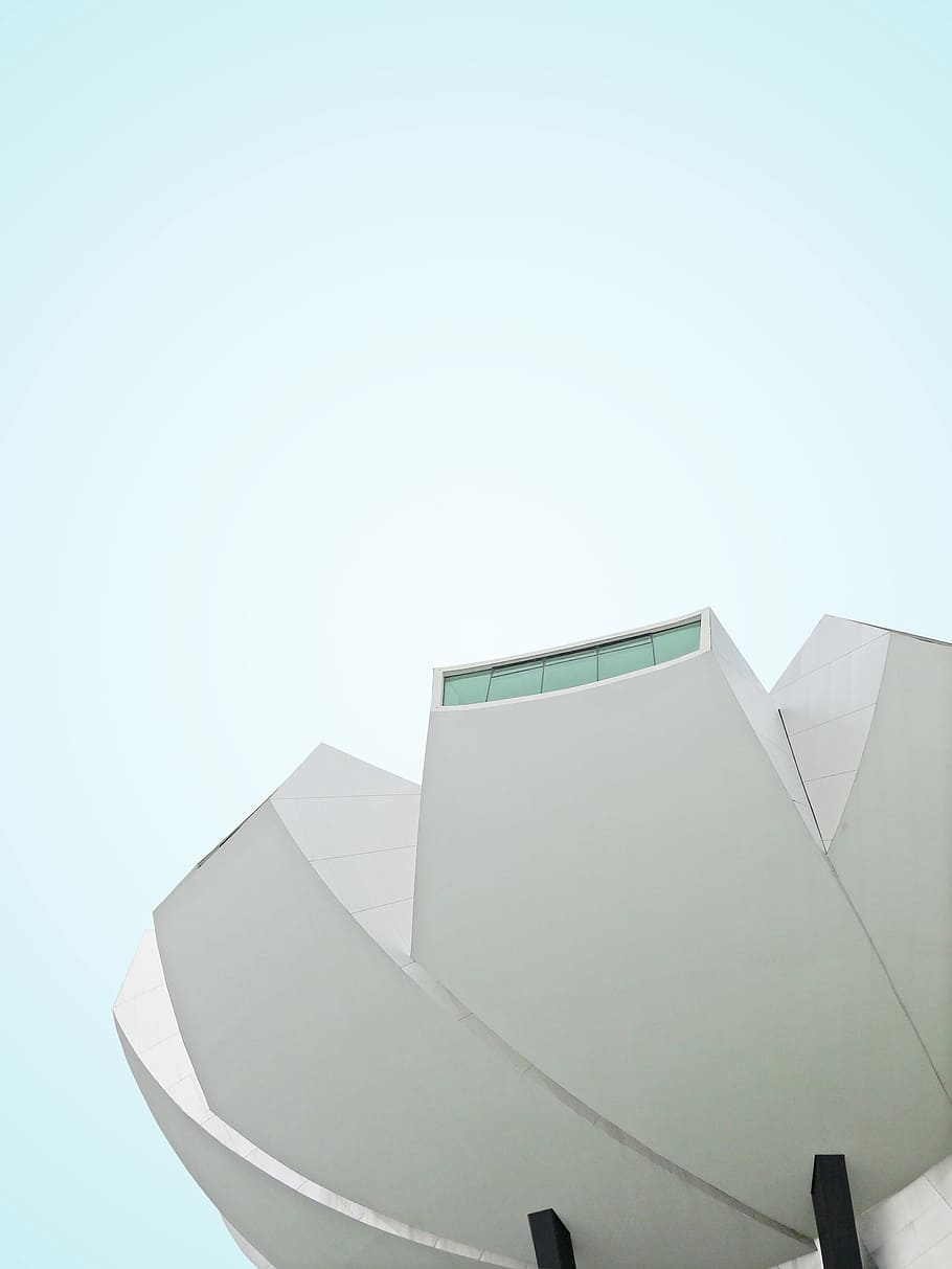 low angle photography of white painted building, white architectural building HD wallpaper