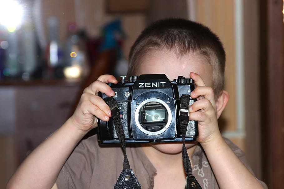 baby, old camera, photographer, camera - photographic equipment HD wallpaper