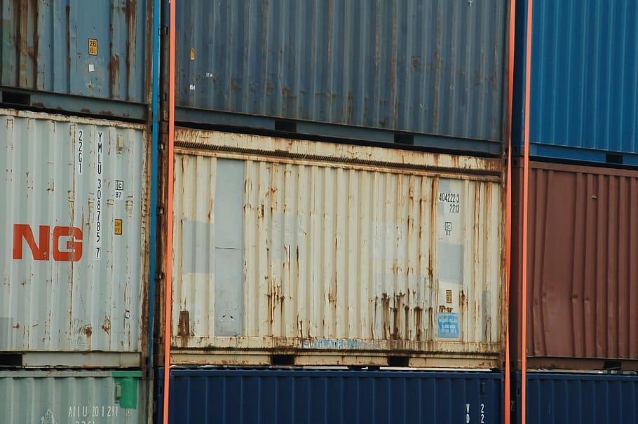 containers, background, steel, paint, rust, old, architecture HD wallpaper