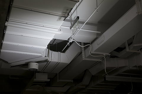 white industrial machine, building, equipment, ventilation ducts HD wallpaper