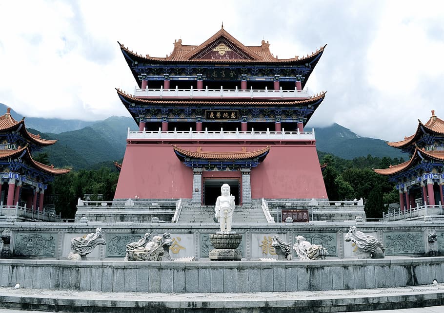 temple, china, in yunnan province, kowloon bathing, architecture