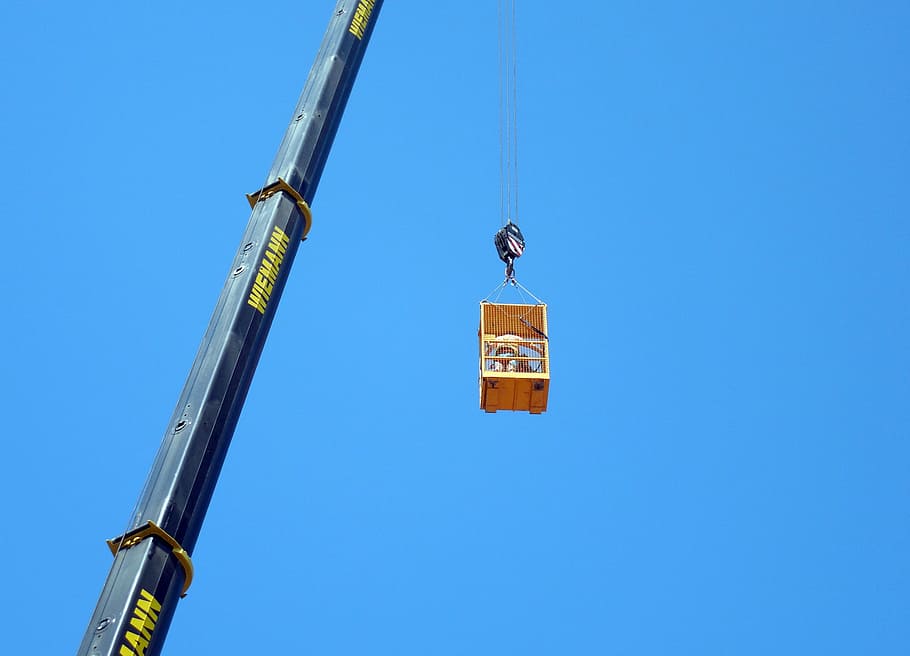 crane, view, height, outlook, high, vision, sky, gondola, cabin HD wallpaper