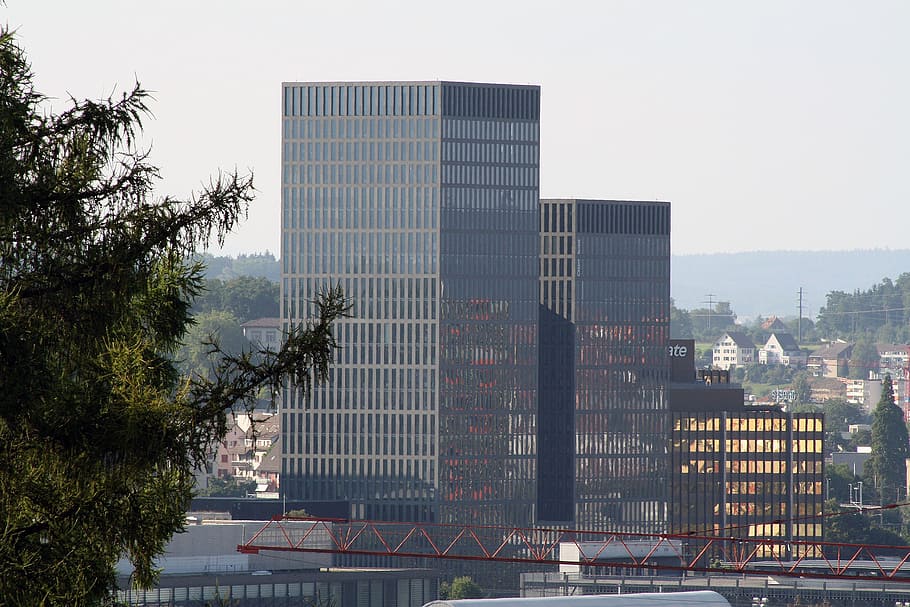 techno park, skyscraper, zurich, building, glass facades, architecture HD wallpaper