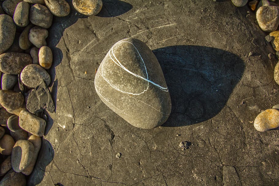 drawing, seascape, nature, boulder, beach, rock, high angle view HD wallpaper