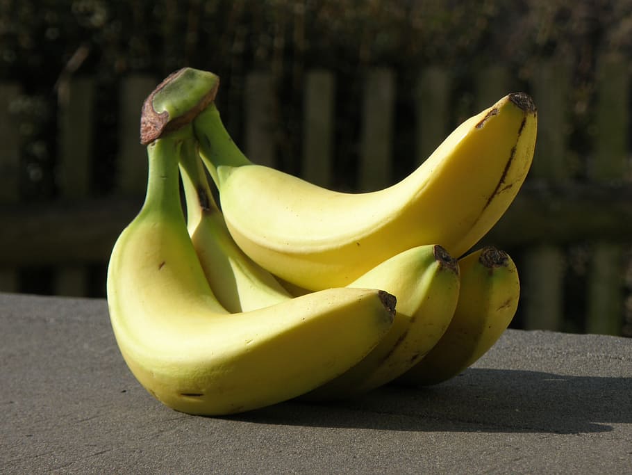 bananas, yellow, cluster, fruit, exterior, healthy eating, food HD wallpaper