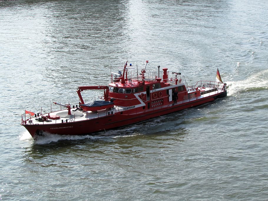 fire, ship, fire ship, rhine, river, nautical Vessel, sea, transportation HD wallpaper