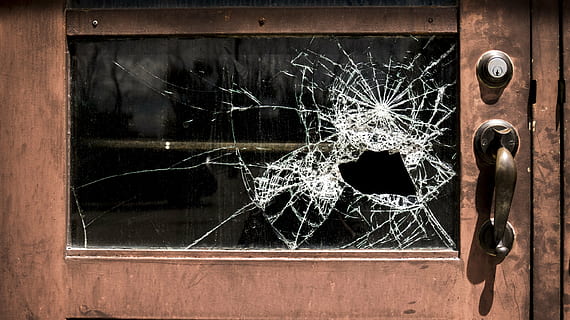 broken glass in wooden door, school, damaged, window, crime HD wallpaper