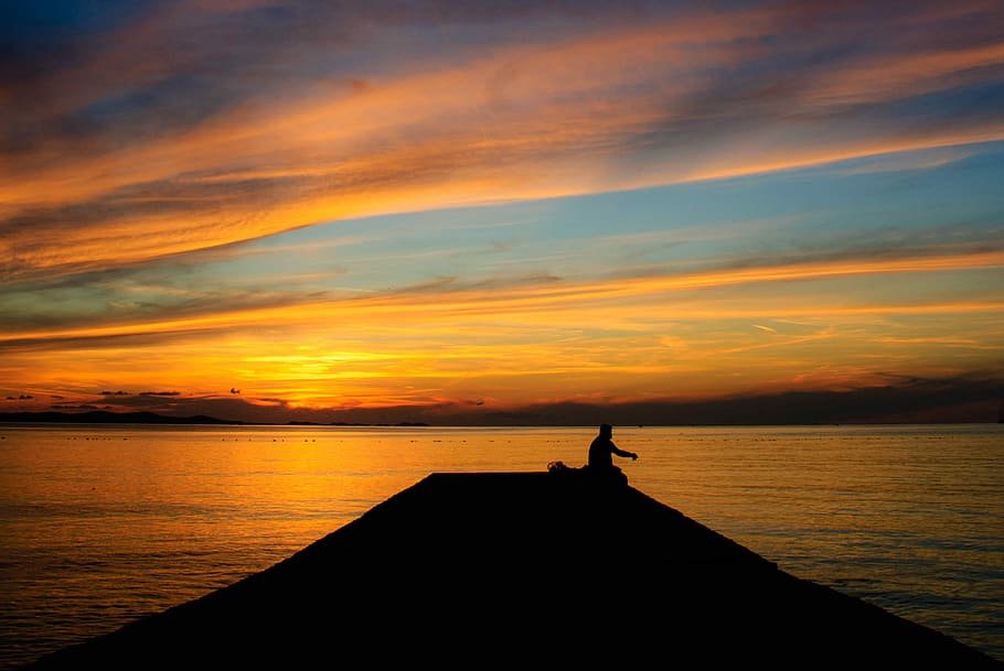 Web, Water, Sky, Mood, abendstimmung, sea, rest, evening, sunset HD wallpaper