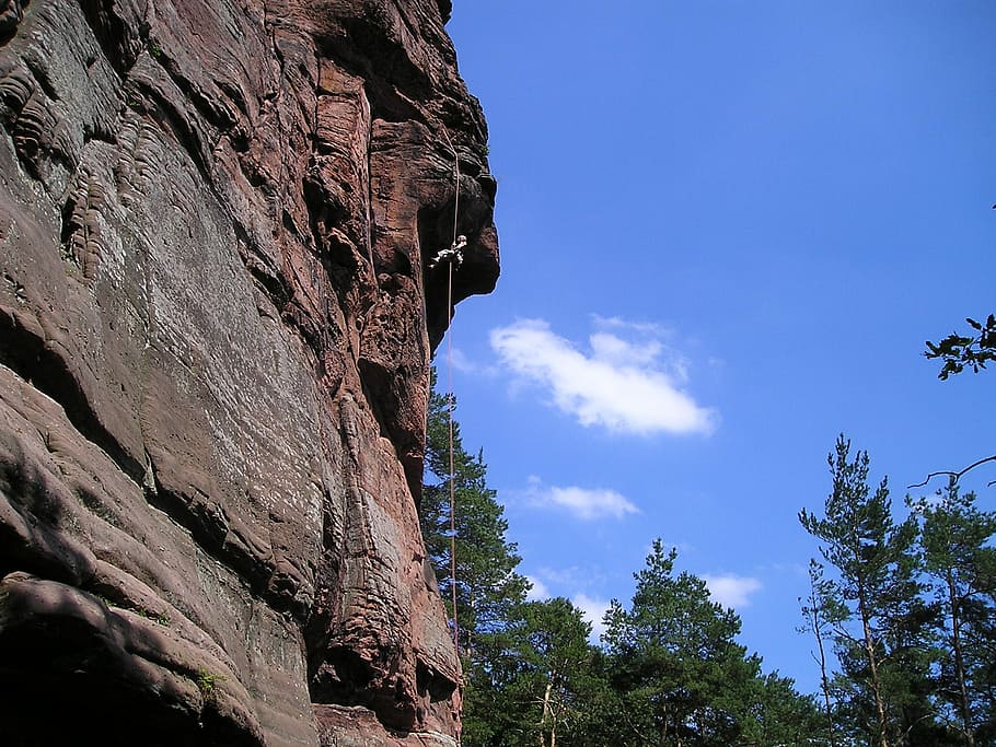 Palatinate, Germany, Climb, Rock, sand stone, abseil, nature, HD wallpaper