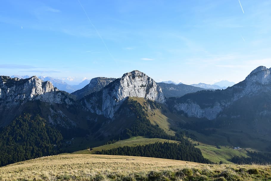 mountain, alps, landscape, summit, haute-savoie, hiking, scenics - nature HD wallpaper
