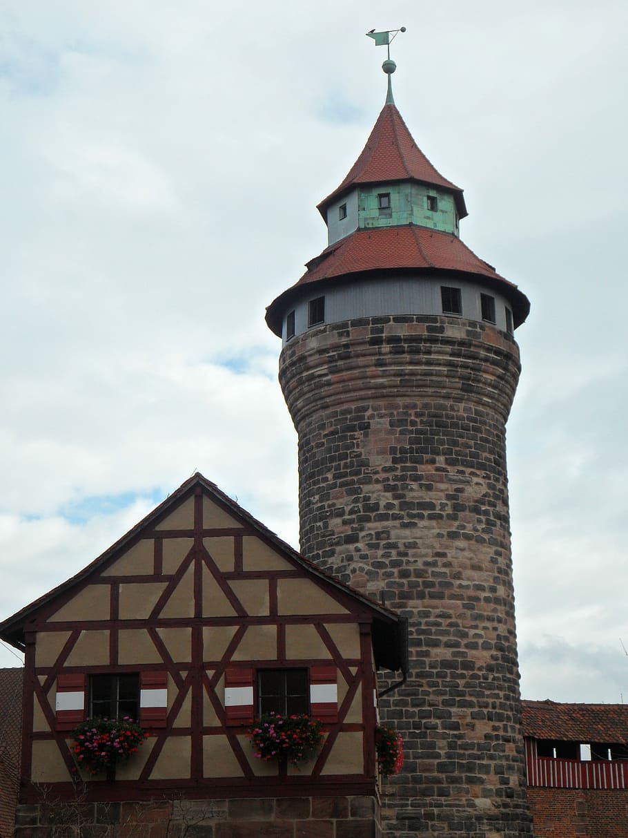 Castle Tower, imperial castle, nuremberg, knight's castle, masonry, HD wallpaper