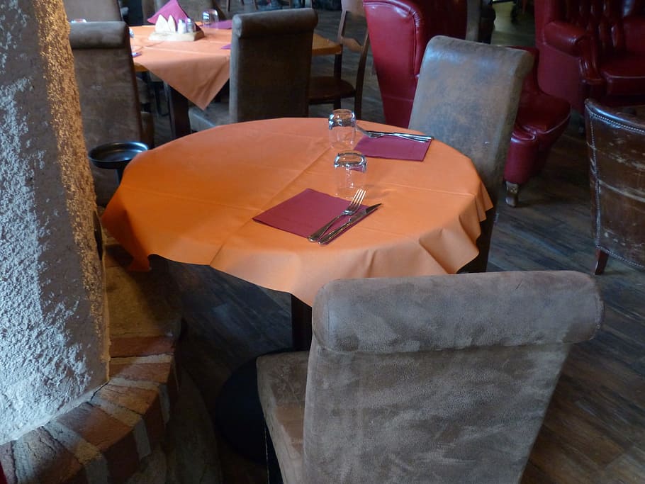 seating area, restaurant, table, 2 persons, covered, chair HD wallpaper