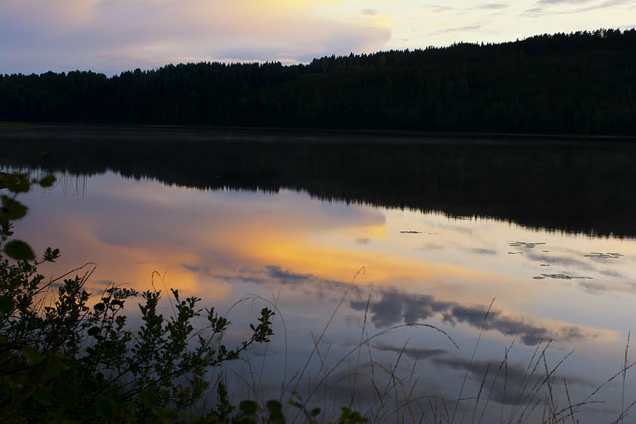 sweden, more, sunset, landscape, forest, nature, air, trees HD wallpaper