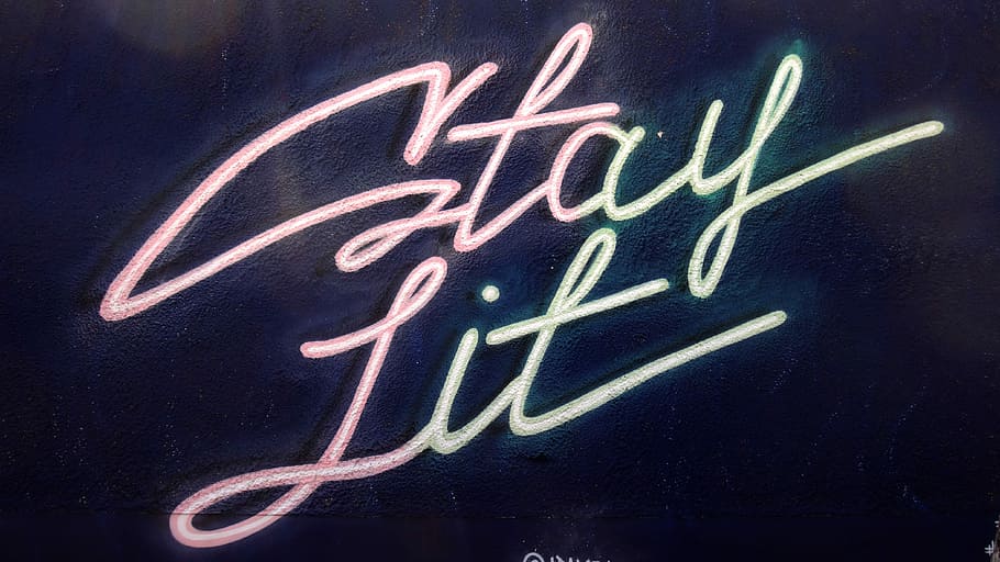 turned-on Stay Lit LED signage, Stay Lit lighted neon signage HD wallpaper